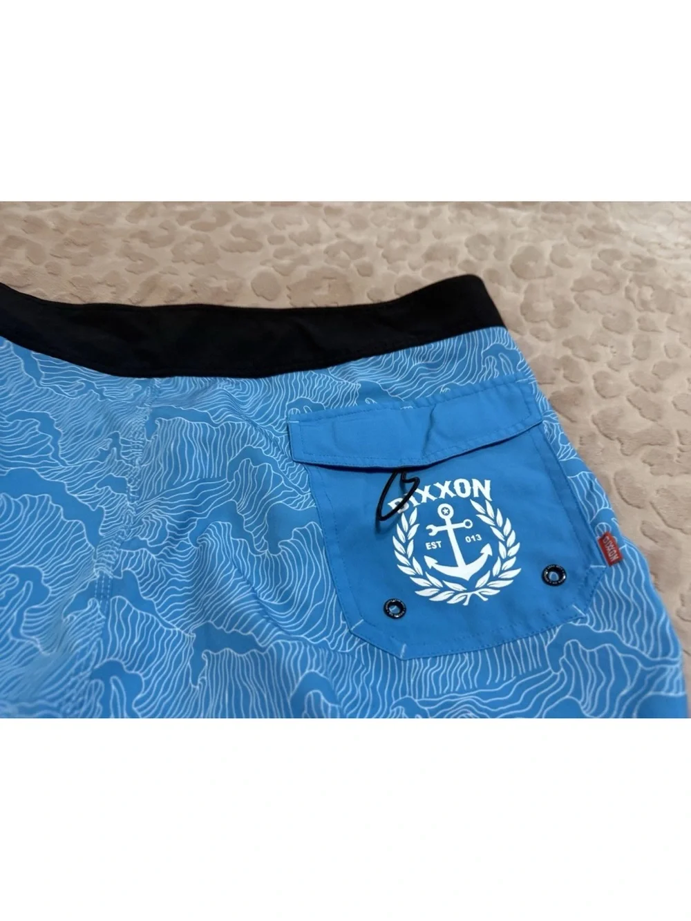 Dixxon Flannel Co. Men’s Size 48 Blue Topographic Line Swim Board Shorts